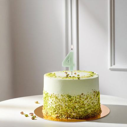 4 Jaar Kaars Mintgroen 10cm van Partydeco koop je bij Partywinkel