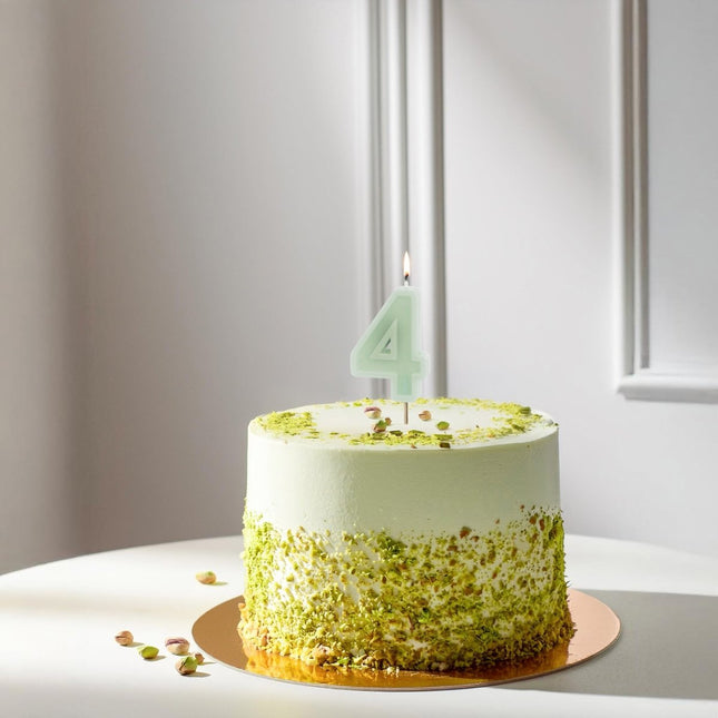4 Jaar Kaars Mintgroen 10cm van Partydeco koop je bij Partywinkel