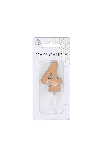 4 Jaar Kaars Rose Goud Metallic 4,5cm van WeFiesta koop je bij Partywinkel