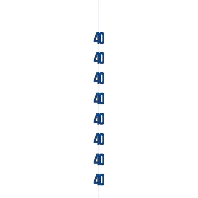 40 Jaar Hangdecoratie Blauw 1,52m van Unique koop je bij Partywinkel