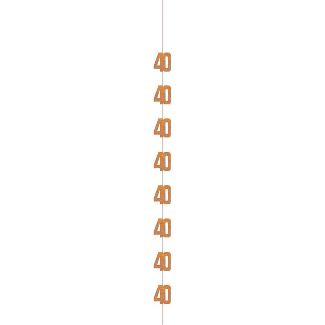 40 Jaar Hangdecoratie Rose Goud 1,52m van Unique koop je bij Partywinkel