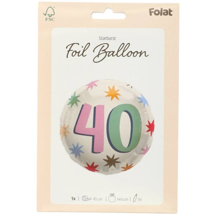40 Jaar Helium Ballon Leeg 45cm van Folat koop je bij Partywinkel