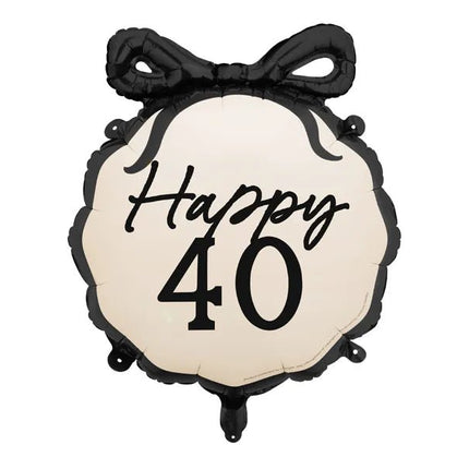 40 Jaar Helium Ballon Zwart Wit 53cm van Partydeco koop je bij Partywinkel