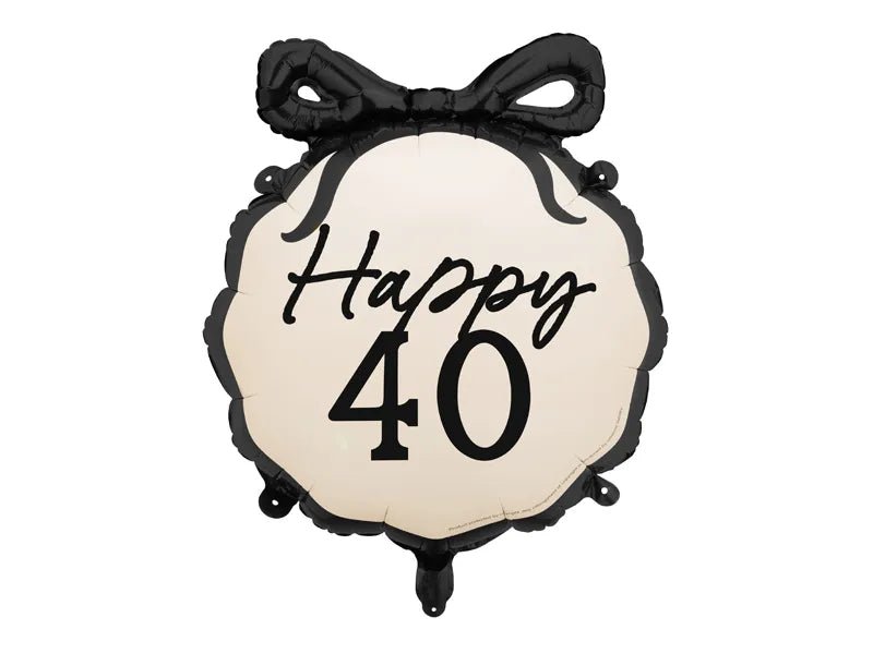 40 Jaar Helium Ballon Zwart Wit 53cm van Partydeco koop je bij Partywinkel