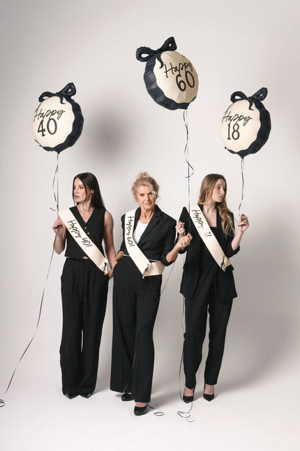 40 Jaar Helium Ballon Zwart Wit 53cm van Partydeco koop je bij Partywinkel
