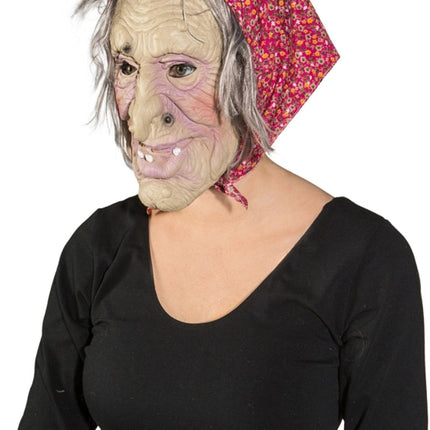 Witch Mask with Headscarf and Hair