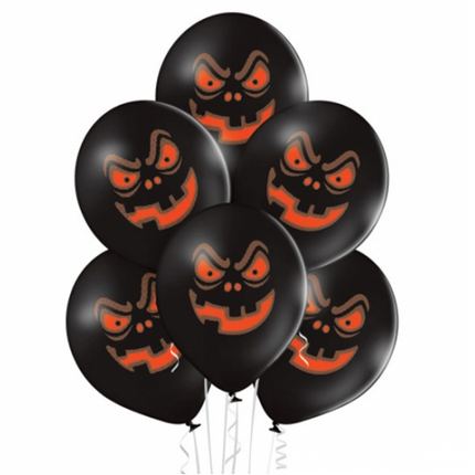 Halloween Balloons, Black Pumpkin, 30 cm, 10-pack