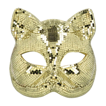 Disco Cat Gold Half Mask