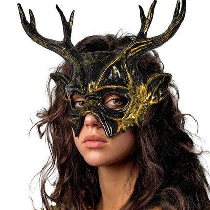 HORNED GOAT MASK - HARD PLASTIC