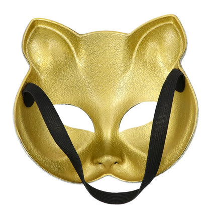 Disco Cat Gold Half Mask