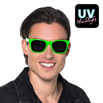 Pop Neon Green UV Party Glasses