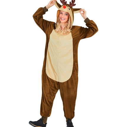 Brown Solid-Color Reindeer Costume