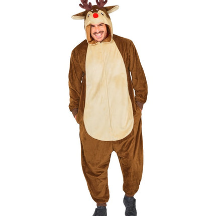 Brown Solid-Color Reindeer Costume