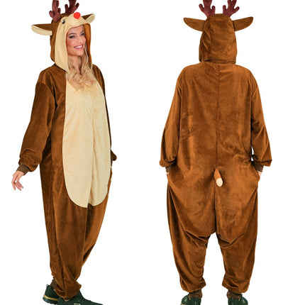 Brown Solid-Color Reindeer Costume