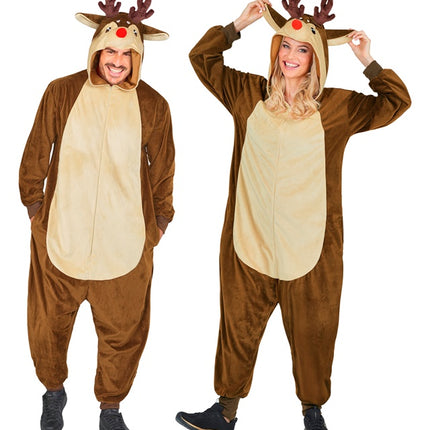Brown Solid-Color Reindeer Costume