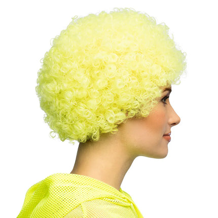 Curly Neon Yellow UV Wig