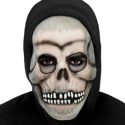 SKULL MASK WITH HOOD - GLOW-IN-THE-DARK LATEX