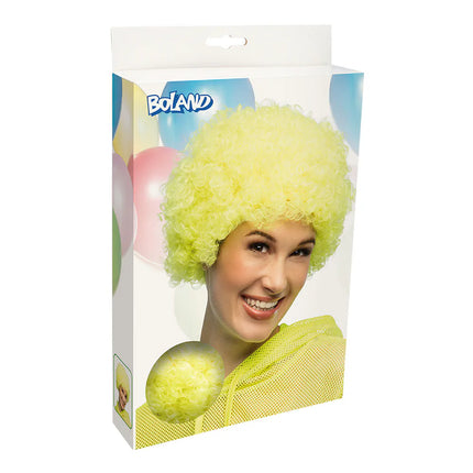 Curly Neon Yellow UV Wig
