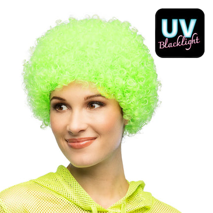 Curly Neon Green UV Wig