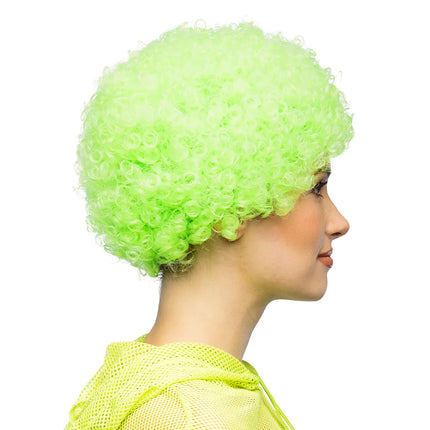 Curly Neon Green UV Wig
