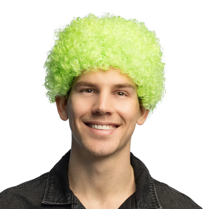 Curly Neon Green UV Wig