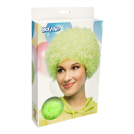 Curly Neon Green UV Wig