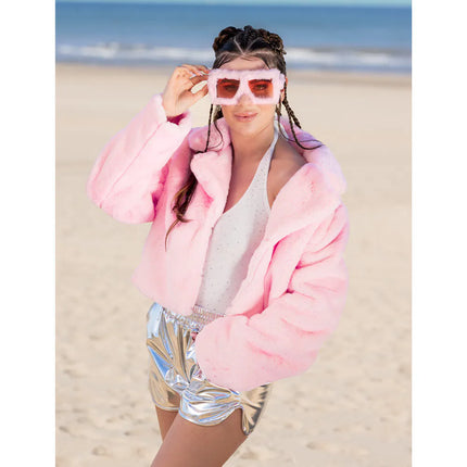 Fluffy Rave Jacket, Light Pink (M/L)