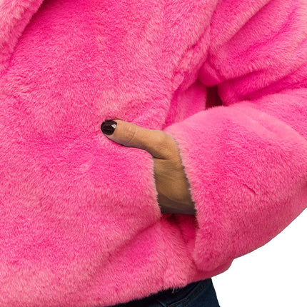 Fluffy Rave Jacket, Neon Pink (M/L)