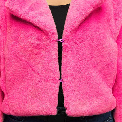 Fluffy Rave Jacket, Neon Pink (M/L)