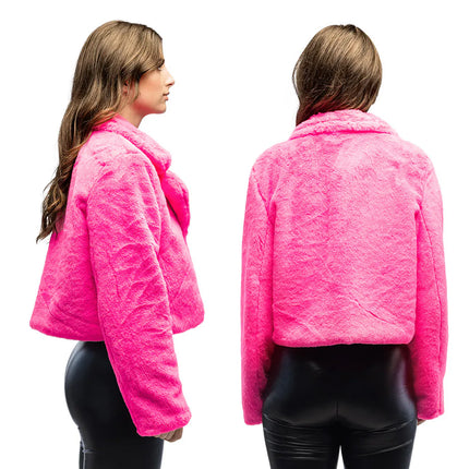 Fluffy Rave Jacket, Neon Pink (M/L)