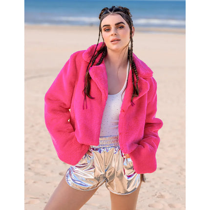 Fluffy Rave Jacket, Neon Pink (M/L)
