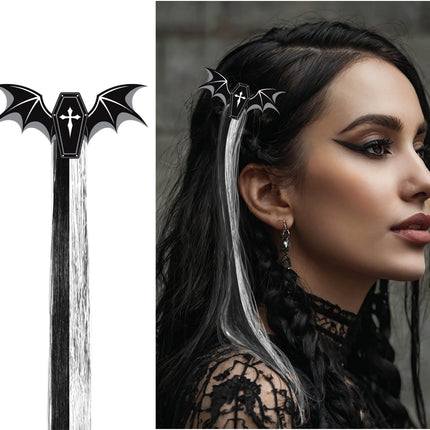 Halloween Hair Clip: Black and White Bat