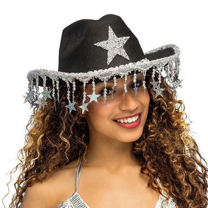 Stargazing Black Cowboy Hat