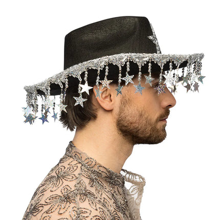 Stargazing Black Cowboy Hat