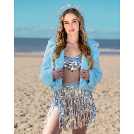 Fluffy Rave Jacket, Light Blue (M/L)