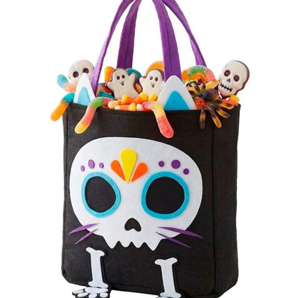 TRICK-OR-TREAT SKELETON CAT BAG