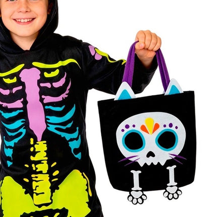 TRICK-OR-TREAT SKELETON CAT BAG