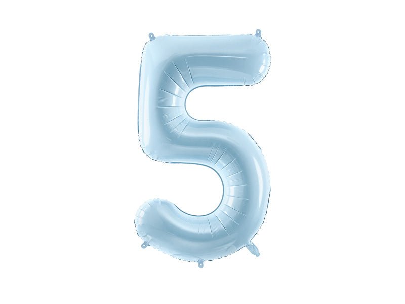 5 Jaar Cijfer Ballon Lichtblauw Leeg 72cm van Partydeco koop je bij Partywinkel