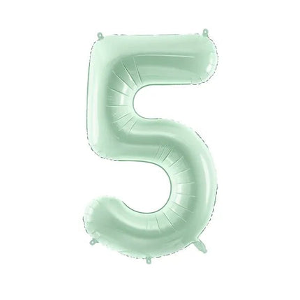 5 Jaar Cijfer Ballon Mintgroen Leeg 72cm van Partydeco koop je bij Partywinkel