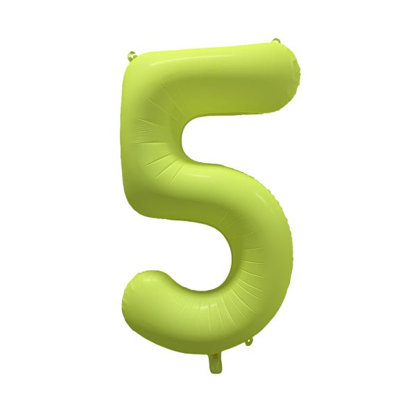 5 Jaar Cijfer Ballon Neon Geel Leeg 86cm van Riethmueller koop je bij Partywinkel
