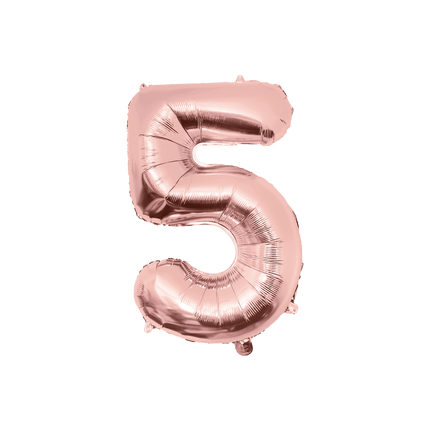5 Jaar Cijfer Ballon Rose Goud Leeg 86cm van Paper Dreams koop je bij Partywinkel