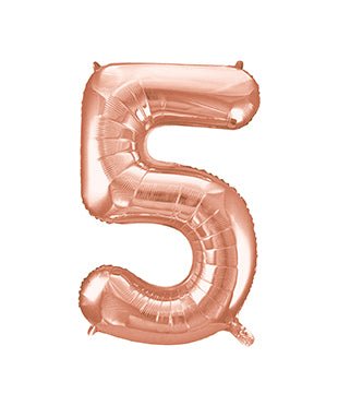 5 Jaar Cijfer Ballon Rose Goud Leeg 86cm van Unique koop je bij Partywinkel