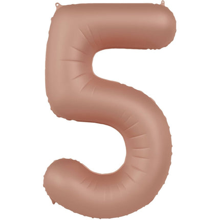 5 Jaar Cijfer Ballon Rose Goud Mat 86cm van Folat koop je bij Partywinkel
