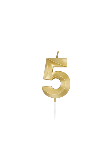 5 Jaar Kaars Goud Metallic 6cm van WeFiesta koop je bij Partywinkel
