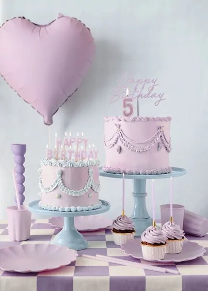 5 Jaar Kaars Paars 10cm van Partydeco koop je bij Partywinkel