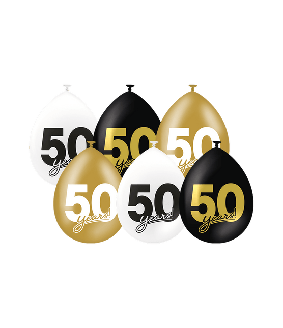 50 Jaar Ballonnen 30cm 6st van Paper Dreams koop je bij Partywinkel