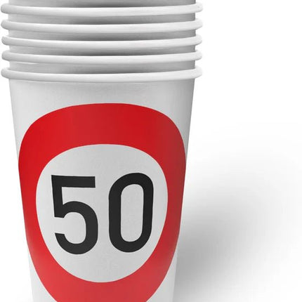 50 Jaar Bekers Verkeersbord 250ml van VDV Benefit koop je bij Partywinkel