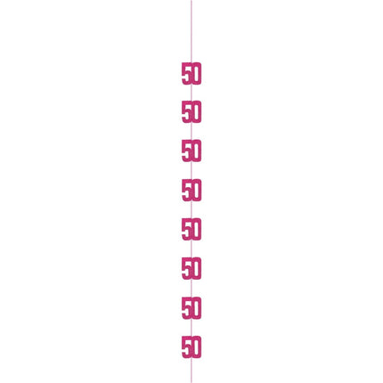 50 Jaar Hangdecoratie Roze 1,52m van Unique koop je bij Partywinkel
