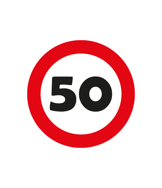 50 Jaar Tafelconfetti 2,5cm van Paper Dreams koop je bij Partywinkel