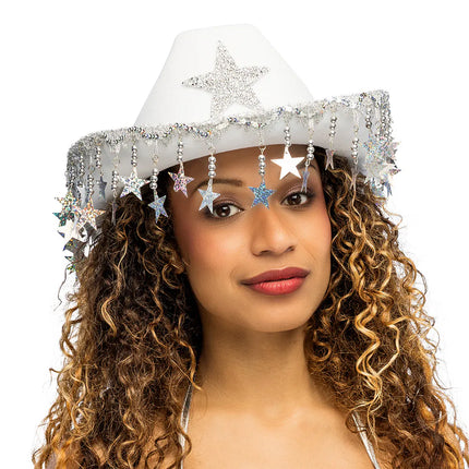 Stargazing White Cowboy Hat
